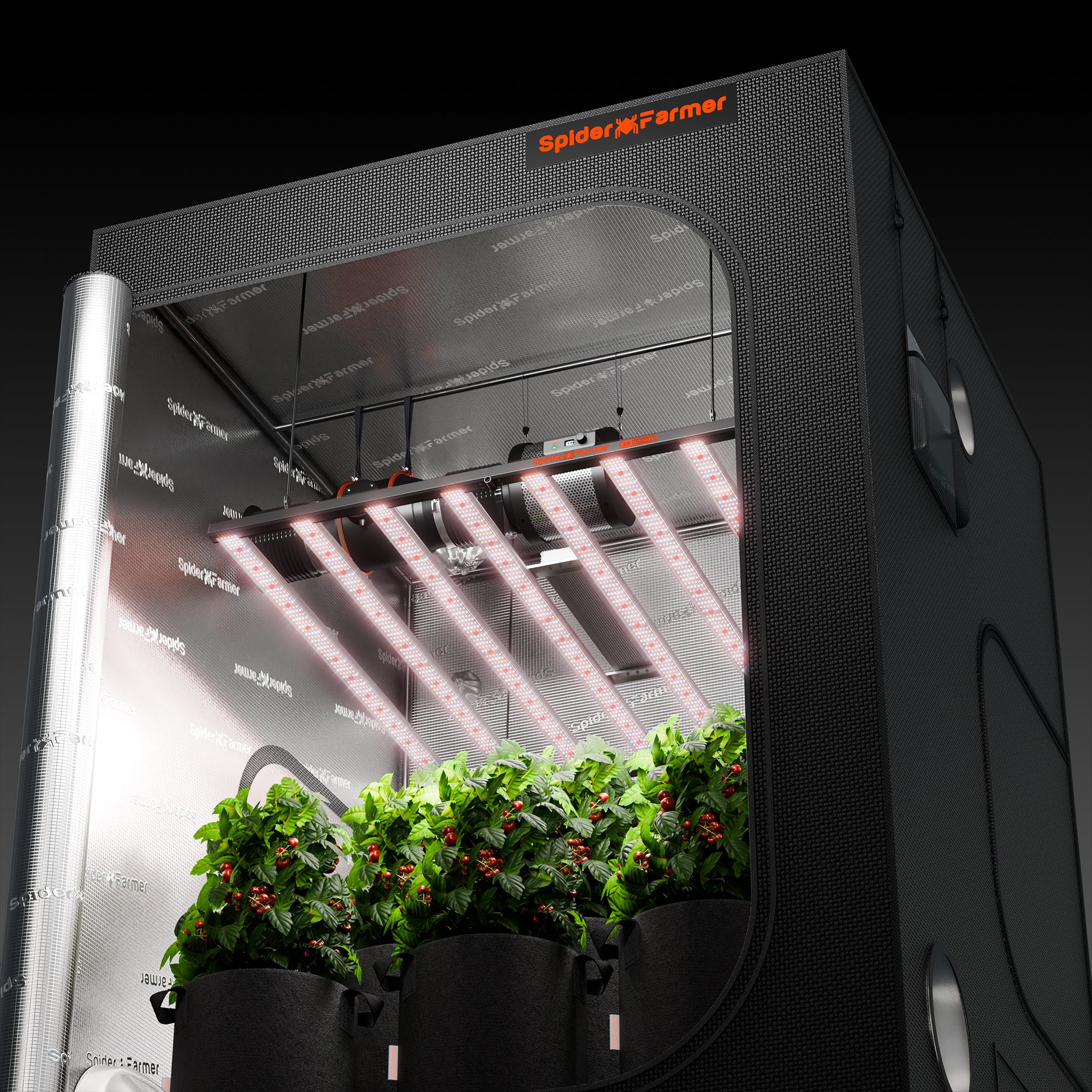 LED Spider Farmer® SE1000W Samsung LM301H EVO con Bluetooth y WiFi, control inteligente por aplicación, regulable, para cultivo vertical comercial - Imagen 4