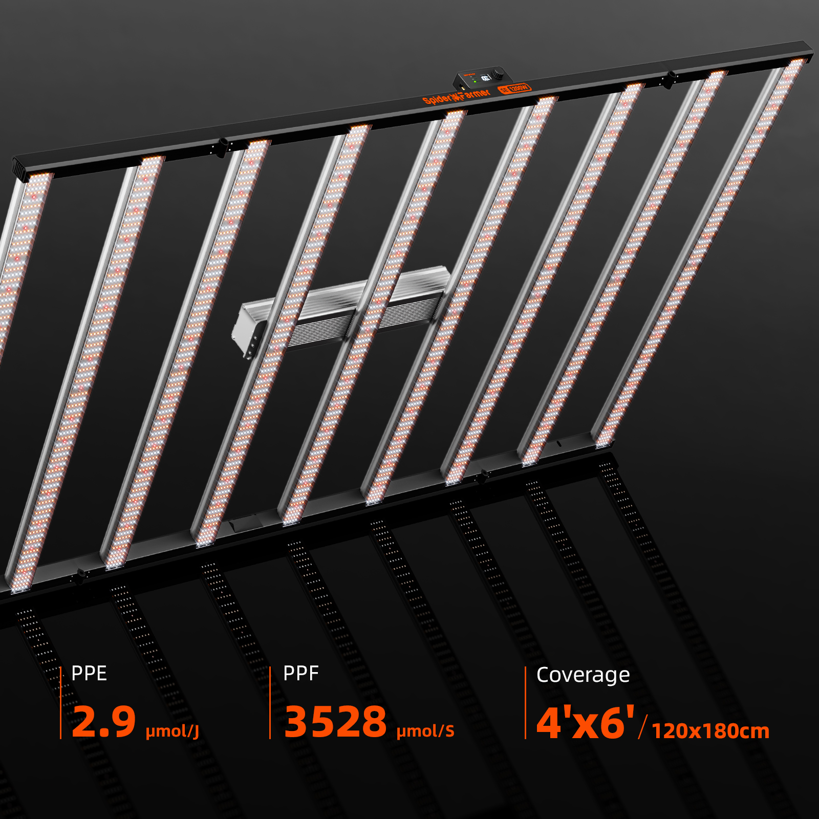 LED de cultivo Spider Farmer SE1200 Samsung LM301H EVO para cultivo hidropónico comercial con Bluetooth y WiFi, control por APP inteligente. - Imagen 4