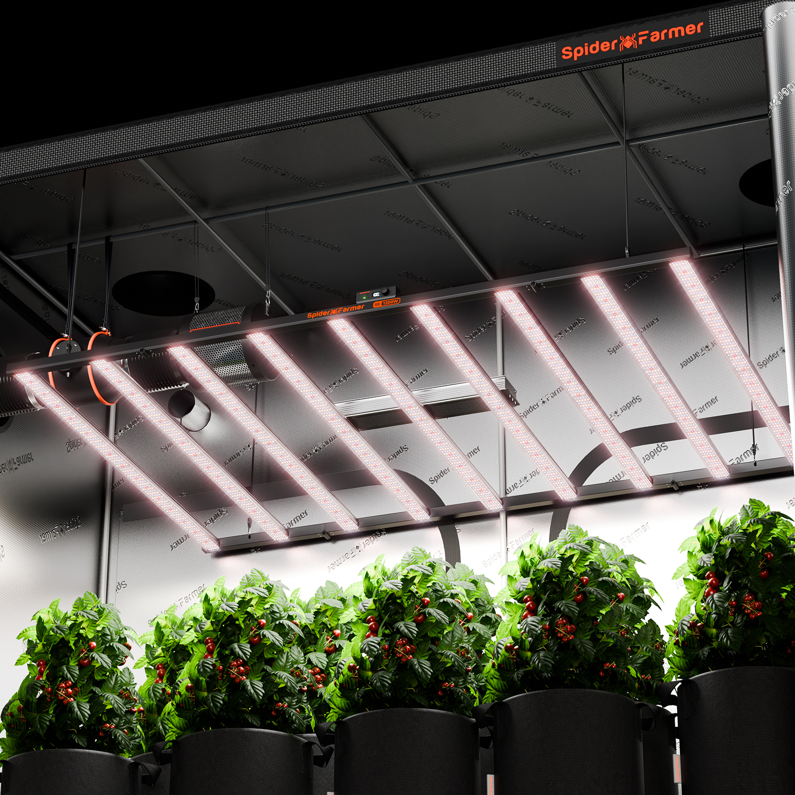 LED de cultivo Spider Farmer SE1200 Samsung LM301H EVO para cultivo hidropónico comercial con Bluetooth y WiFi, control por APP inteligente. - Imagen 6
